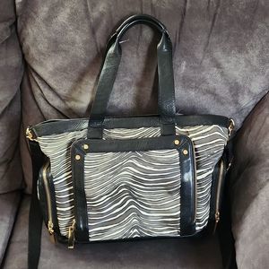 Tory burch bag tote work bag baby diaper bag convertible leather nylon p…